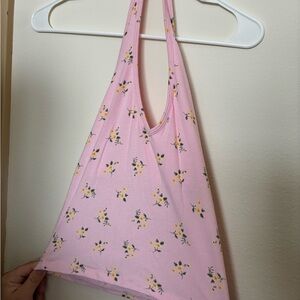 Floral Pink Women's Halter Top